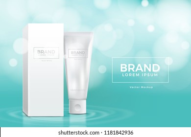 Blank Cosmetic Mockup. Blank Vector Comsetic Packaging.