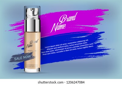 Blank cosmetic package background. 
Tube for concealer. 
Hairdressing tools mock up vector illustration.