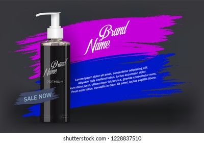 Blank cosmetic package background. 
Tube for concealer. 
Hairdressing tools mock up vector illustration. EPS 10.