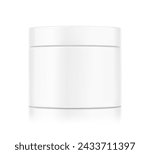 Blank cosmetic package container for cream. Vector illustration isolated on white background. Can be use for your design, advertising, promo and etc. EPS10.