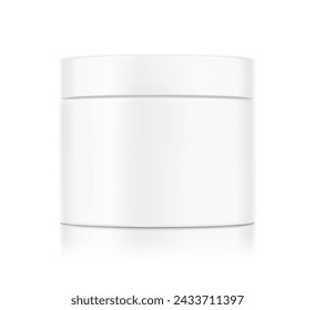 Envase cosmético en blanco para crema. Ilustración vectorial aislada sobre fondo blanco. Puede ser utilizado para su diseño, publicidad, promoción y etc. EPS10.