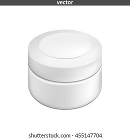 Blank cosmetic package container for cream. Illustration isolated on white background. Graphic concept for your design