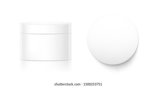 Blank cosmetic package container for creme. Vector illustration isolated on white background. Can be use for your design, advertising, promo and etc. EPS10.