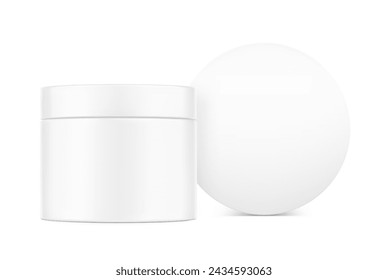 Blank cosmetic package container for creme, mask. Vector illustration isolated on white background. Can be use for your design, advertising, promo and etc. EPS10.