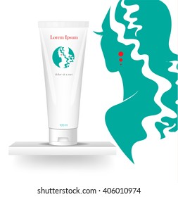 blank cosmetic package , isolated on white background.  Template Logo. Company logo design