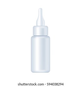 Blank cosmetic package isolated on white background. Tube for cream, shampoo, lotion, emulsion, deodorant, skin oil. nail polish, hear styling mock up vector illustration