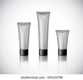 Blank cosmetic tubes for design. Brand template isolated for advertising.