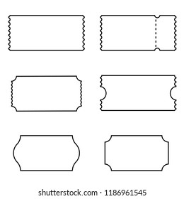 Blank Coupon Outline Set. Clipart Image Isolated On White Background