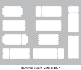 Blank coupon templates .Blank tickets template.Empty ticket card icons.eps 10