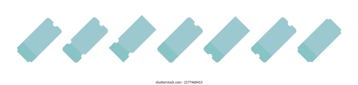 Blank coupons collection. Blank tickets with shadow. Coupon vector icon set. 