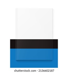 Blank cover book mockup. Vector illustration. It can be used for promo, e-catalogs, brochures, etc. Ready for your design. EPS10.	