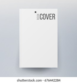 Blank Cover Book Vector. Realistic Illustration Isolated. Empty White Clean White Mock Up Template For Design
