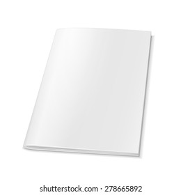 Blank Cover Of Magazine, Book, Booklet, Brochure. Illustration Isolated On White Background. Mock Up Template Ready For Your Design. Vector EPS10