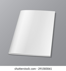 Blank Cover Of Magazine, Book, Booklet, Brochure. Illustration Isolated On Gray Background. Mock Up Template Ready For Your Design. Vector EPS10