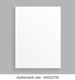 Blank Cover Of Magazine, Book, Booklet, Brochure. Illustration Isolated On Gray Background. Mock Up Template Ready For Your Design. Vector EPS10