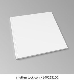 Blank Cover Of Magazine, Book, Booklet, Brochure. Illustration On Gray Background. Mock Up Template Ready For Your Design. Vector EPS10