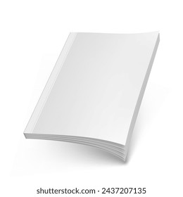 Blank Cover Magazine Or Booklet Fly On Top. EPS10 Vector