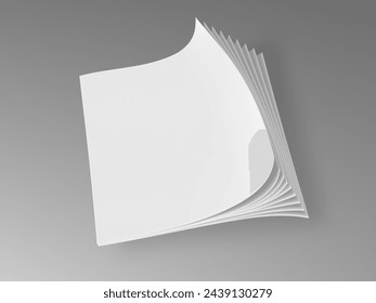 Blank Cover Magazine Or Booklet On Gray Background. EPS10 Vector