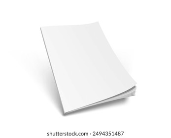 Blank Cover Magazine Or Booklet On White Background. EPS10 Vector