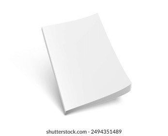 Blank Cover Magazine Or Booklet On White Background. EPS10 Vector