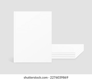 Blank cover magazine mockup set. Vector illustration. It can be used for promo, catalogs, brochures, magazines, etc. Ready for your design. EPS10.	