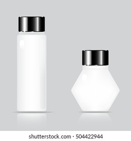 Blank Cream lotion bottle. Vector illustration.