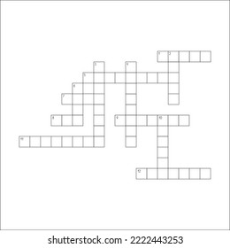 Blank crossword puzzle grid, empty template squares to fill in for riddle, educational or leisure game, ready to be used for making any word puzzle