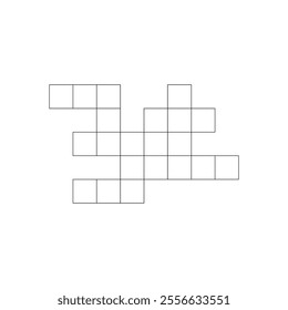 Blank crossword puzzle template. crosswords game. word game for social media, magazine and newspaper. squares empty crossword game