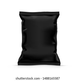 Blank Crumpled Foil Or Paper Food Pouch Sachet Bag Packaging. EPS10 Vector