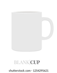Blank Cup of Tea Vector, Blank Cup of Coffee, Cup of Milk. White, clear, blank, isolated Cup Vector on white background  with perspective view.