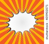 Blank curtoon speech bubble in pop art style on burst background. Vector illustration
