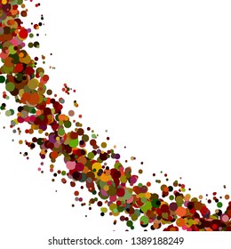 Blank curved abstract scattered confetti circle background template - vector illustration