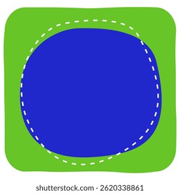 Blank Cute Blue and Green Journal, Notepad, Planner Label, Paper Sheet, Sticky Note Vector Illustration