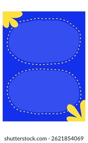 Blank Cute Blue Journal, Notepad, Planner Label, Paper Sheet, Sticky Note Vector Illustration