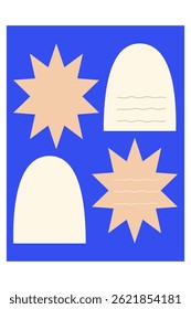 Cute Blue Journal en blanco, Bloc de notas, Ilustración vectorial del planificador, hoja de papel
