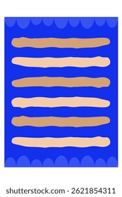 Blank Cute Blue Journal, Notepad, Planner Label, Paper Sheet, Sticky Note Vector Illustration