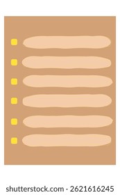 Blank Cute Journal, Notepad, Planner Label, Paper Sheet, Sticky Note Vector Illustration