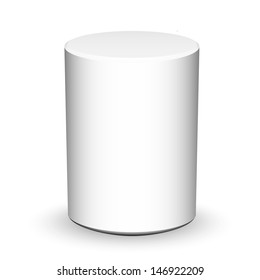 Blank cylinder on white background