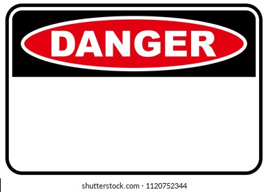 Blank Danger Sign Template, 3:2 Ratio, Vector Illustration