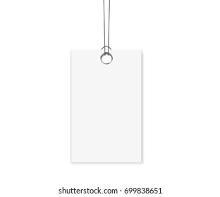 Blank dangling paper label or cloth tag set. Blank labels template price tags set realistic vector