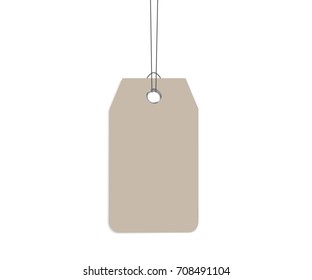 Blank dangling paper label or cloth tag. Blank labels template price tags set realistic vector