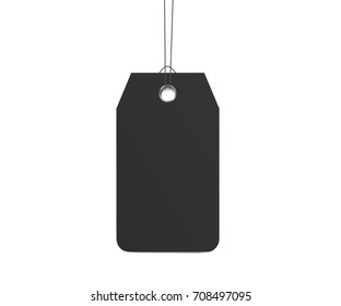 Blank dangling paper label or cloth tag set. Blank labels template price tags set realistic vector