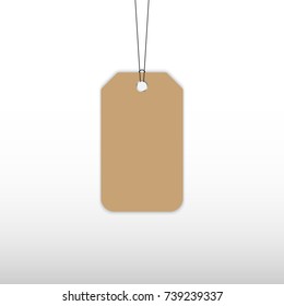 Blank dangling paper label or cloth tag