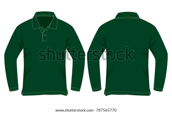 dark green long sleeve polo