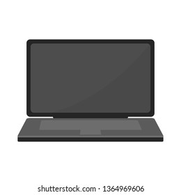 blank dark screen laptop computer isolated on white background. vector illustration