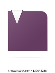 The blank dark violet round corner template with the arrow ready for your text / The round corner template