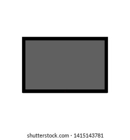 blank dark wide screen LED TV isolated on white background. vector illustration 