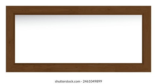 Blank dark wooden graphic rectangle frame isolated template vector illustration