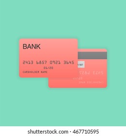 Blank debit or credit card vector illustration