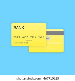 Blank debit or credit card vector illustration